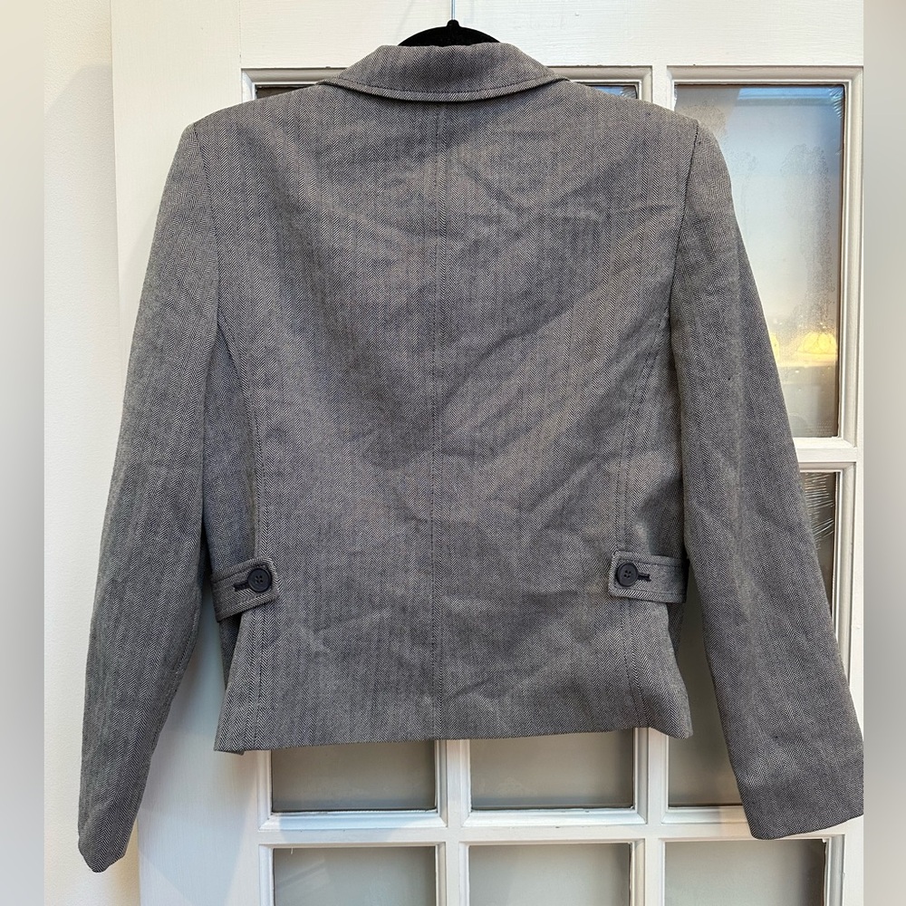 Vintage Pendleton 100% Wool Zip Up Charcoal Gray Tweed Herringbone Jacket Size 6 - Picture 6 of 11